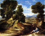 Nicolas Poussin Landscape with a Man Drinking or Landscape with a Man scooping Water from a Stream USA oil painting artist